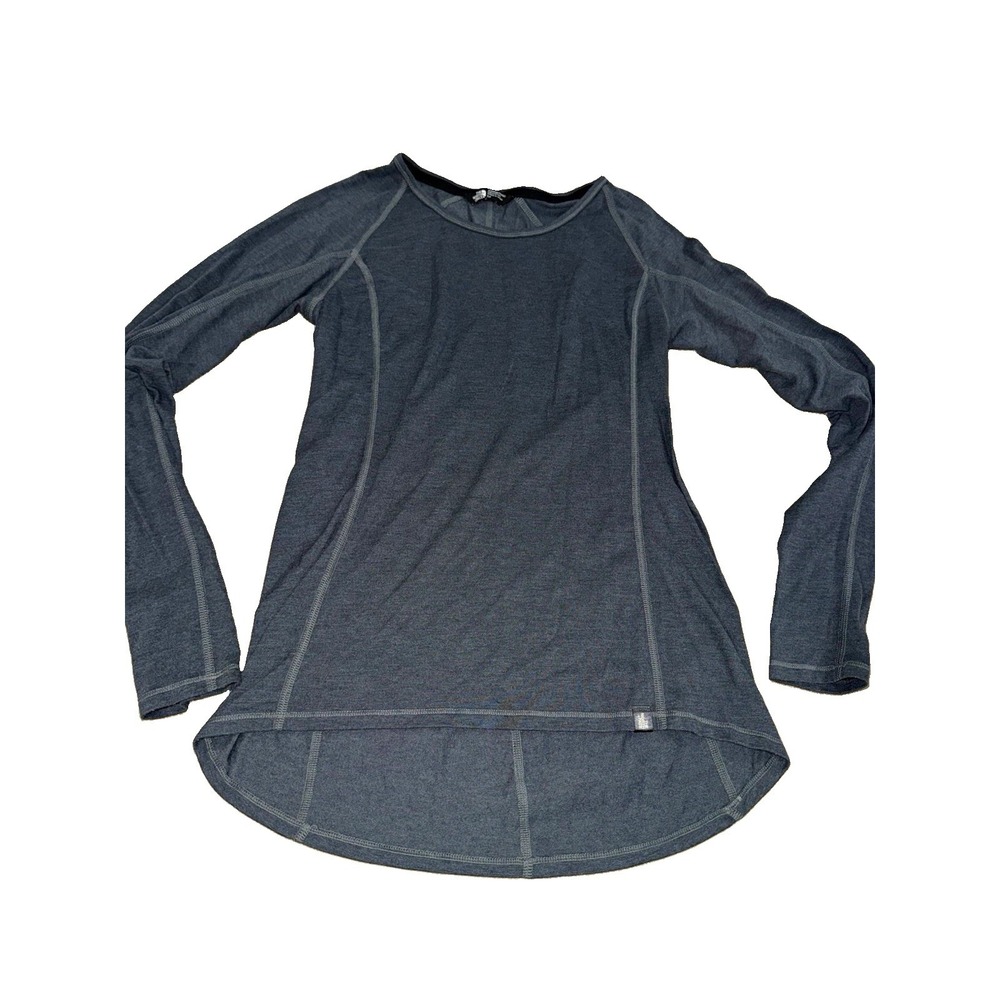 The North Face Women's Long Sleeve FlashDry Top Size S Gray High Low Athletic